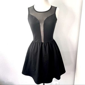 Aqua Little Black Dress with Sheer Detail